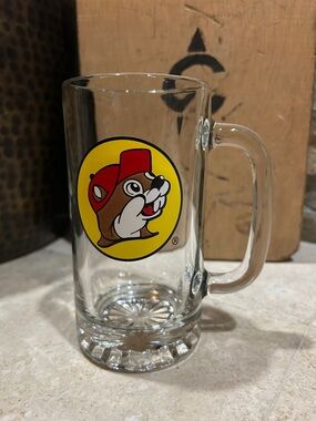 Buc-ee's Clear Beer Mug With Handle Buc-ees Logo On Front